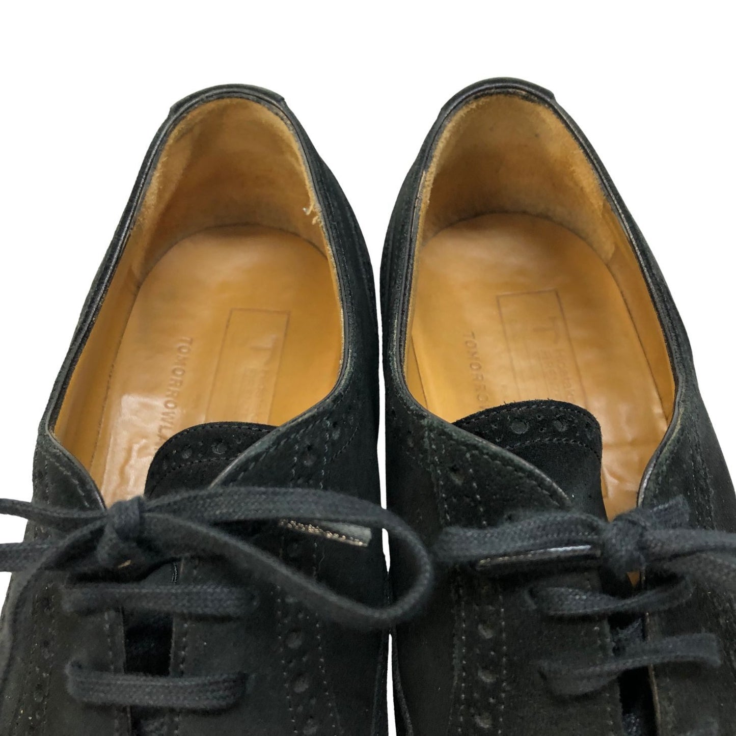 ヒデタカフカヤ トゥモローランド レザーシューズ パンチドキャップトゥ スエード ブラック  サイズ40 Hidetaka Fukaya TOMORROWLAND 約25.5cm【AFC34】