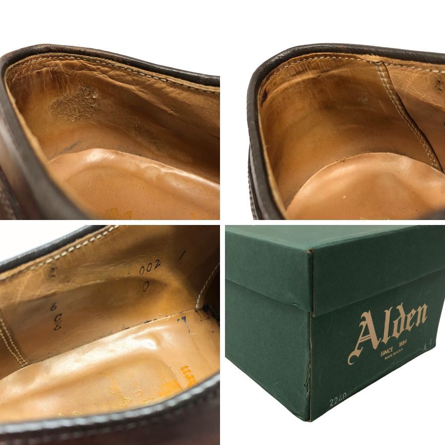 オールデン レザーシューズ 2240 コードバン Vチップ ブラウン サイズ6E メンズ ALDEN ビジネスシューズ 約24.0cm【LA】【中古】