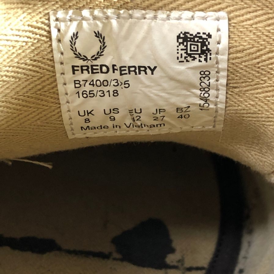 フレッドペリー スニーカー ミッドカット チャッカ スエード 刺繍 ブラウン メンズ サイズ27cm FRED PERRY 約27.0cm【AFC53】