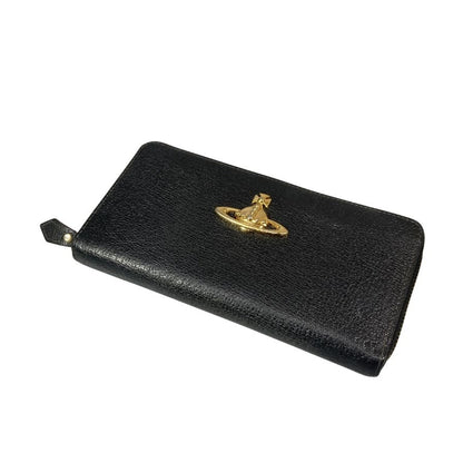 ヴィヴィアンウェストウッド 長財布 レザー オーブ 黒 Vivienne Westwood【AFI4】