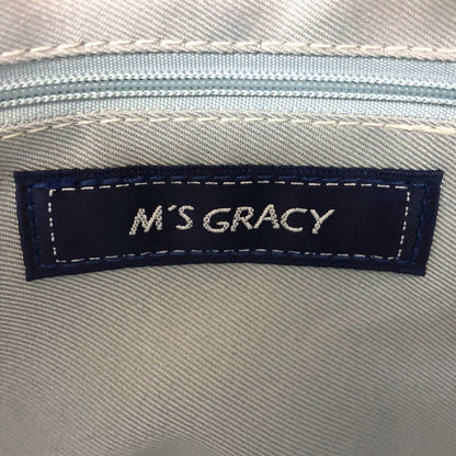 エムズグレイシー トートバッグ ストロー リボン デザイン かご ハンド 鞄 ライトグリーン M'S GRACY【AFE4】