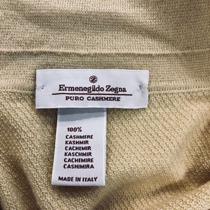美品◆エルメネジルドゼニア ニット長袖シャツ カシミヤ イエロー サイズM/50 Ermenegildo Zegna 【AFF19】