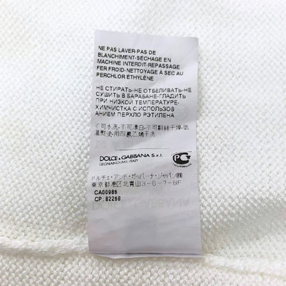 極美品◆ドルチェ&ガッバーナ 半袖トップス フロントボタン カーディガンレディース コットン100% サイズ42 ホワイト DOLCE&GABBANA 【AFB11】