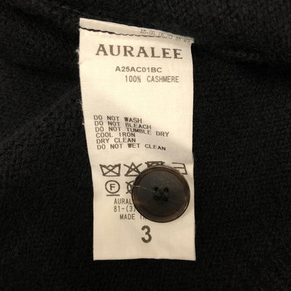 極美品◆オーラリー カーディガン ニット サイズ3 ブラック メンズ AURALEE 【AFB6】
