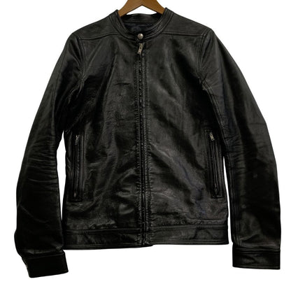 美品◆リックオウエンス レザージャケット シングルライダース 本革 RU16F6778 ブラック メンズ サイズ48 Rick Owens 【AFG1】