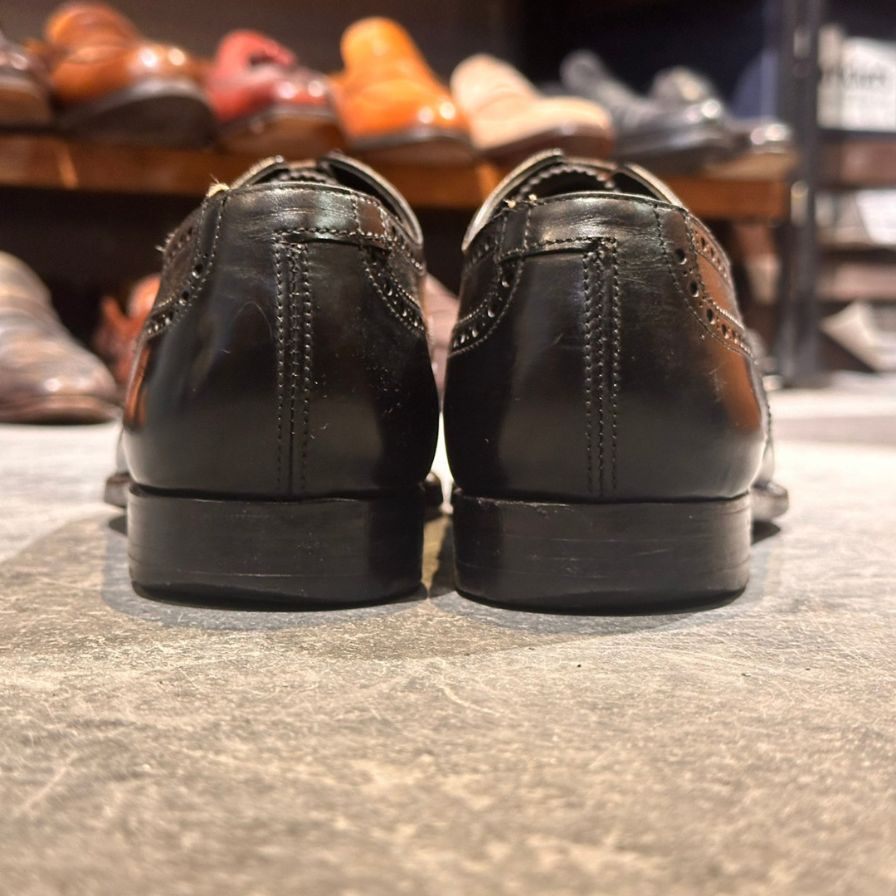 クロケット&ジョーンズ フルブローグ ブラック カーフ サイズUK7D CROCKETT&JONES ビジネスシューズ 約25.5cm【LA】【中古】