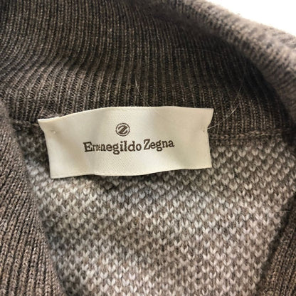 美品◆エルメネジルドゼニア ニットセーター ウール ハイネック ブラウン系 サイズ50 メンズ Ermenegildo Zegna 【AFA18】