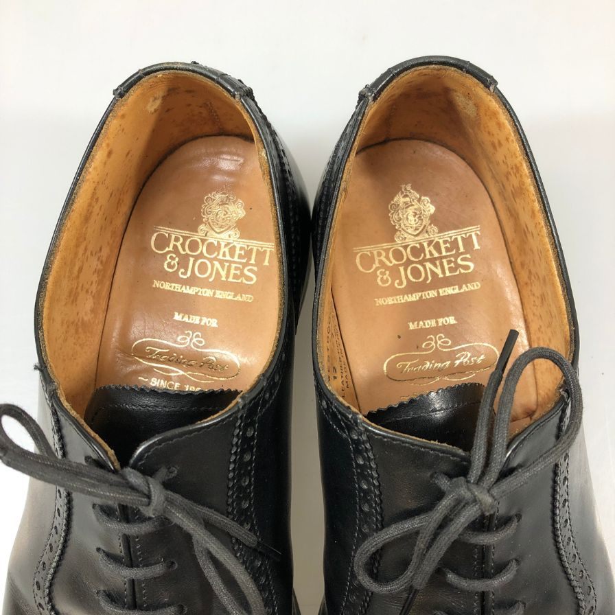 クロケット&ジョーンズ レザーシューズ ウェストボーン クォーターブローグ メンズ サイズ7E ブラック CROCKETT&JONES WESTBOURNE 約25.5cm【AFC6】