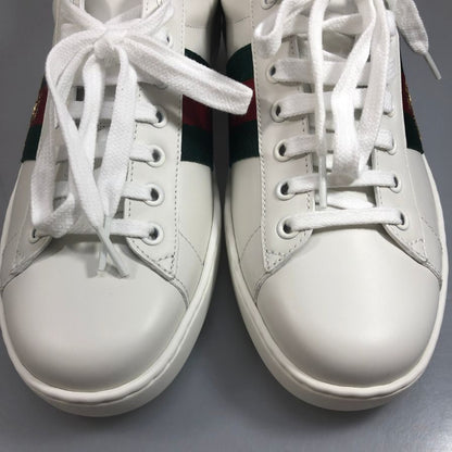 グッチ ローカットスニーカー エース 429446  BEE刺繍 メンズ ホワイト サイズ6 GUCCI 約25.0cm【AFD9-2】