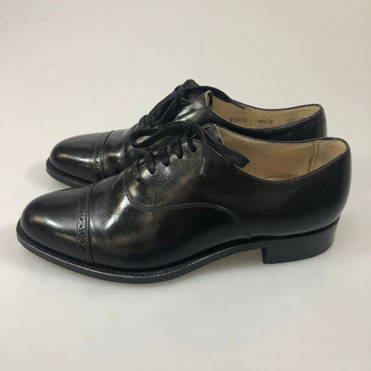 ブルックスブラザーズ レザーシューズ 内羽 パンチドキャップトウ ストレートチップ ブラック メンズ サイズ24.5 Brooks Brothers 約24.5cm【AFC33】