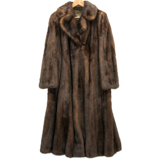 美品◆FUR SALON 高島屋 ファーコート ミンク ロング丈 ブラウン 【AFF22】