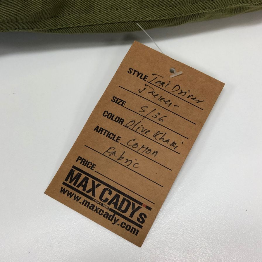 新品同様◆マックスケイディ  タンカースジャケット タクシードライバー メンズ カーキ サイズS/36 MAXCADYS 【AFA10】