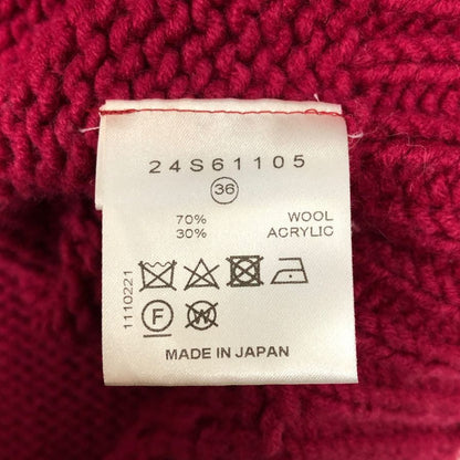 美品◆ル シェル ブルー 長袖ニット クルーネック ピンク ウール サイズ36 LE CIEL BLEU 【AFB47】