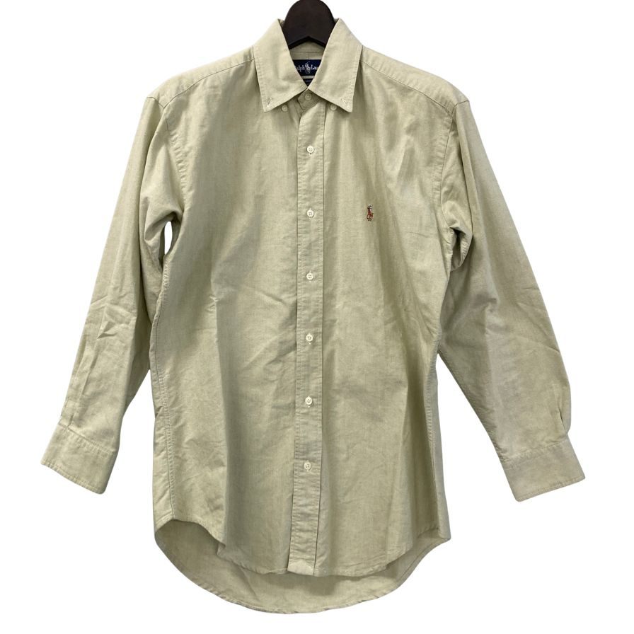 美品◆ラルフローレン ボタンダウンシャツ 90年代 yarmouth カーキ メンズ サイズ15-32 Ralph Lauren 【AFB5】