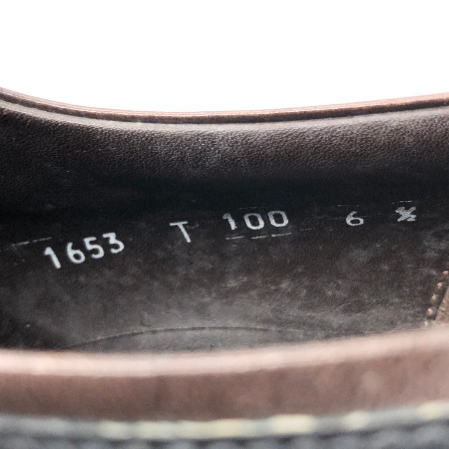 プラダ レザーシューズ シングル モンク サイドゴア バイカラー ネイビー ブラウン サイズ6.5 PRADA 約25.5cm【PTM3】