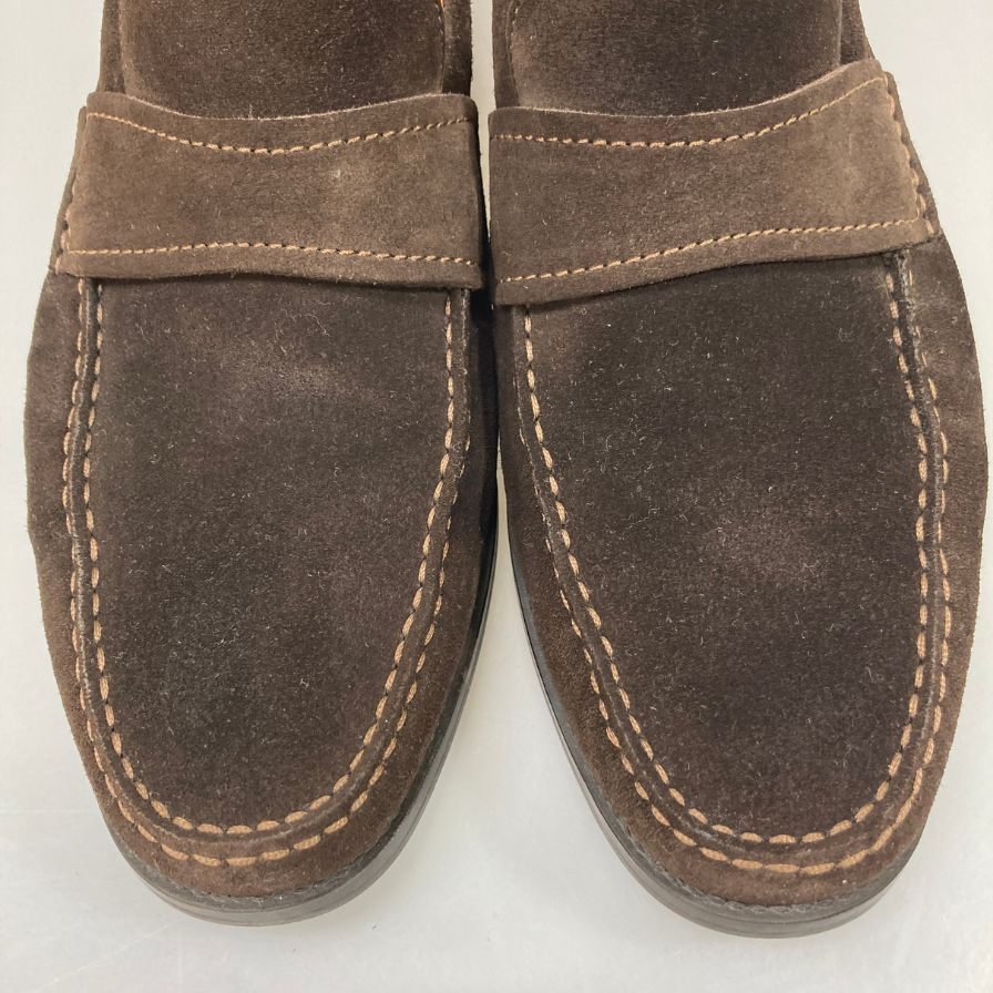 サントーニ コインローファー 2038 T61 スエード ブラウン サイズUK6.5 メンズ Santoni 約25.5cm【AFD14】