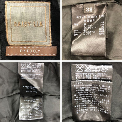 美品◆デイジー リン フォー フォクシー  異素材ドレス バルーン フレア 32197 レディーズ サイズ38 ブラック DAISY LIN for foxey 【AFB43】