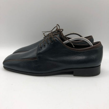 プラダ サフィアーノレザー スクエアトゥ レースアップシューズ 1E07 メンズ サイズ6 ネイビー PRADA 約25.0cm【AFD15】