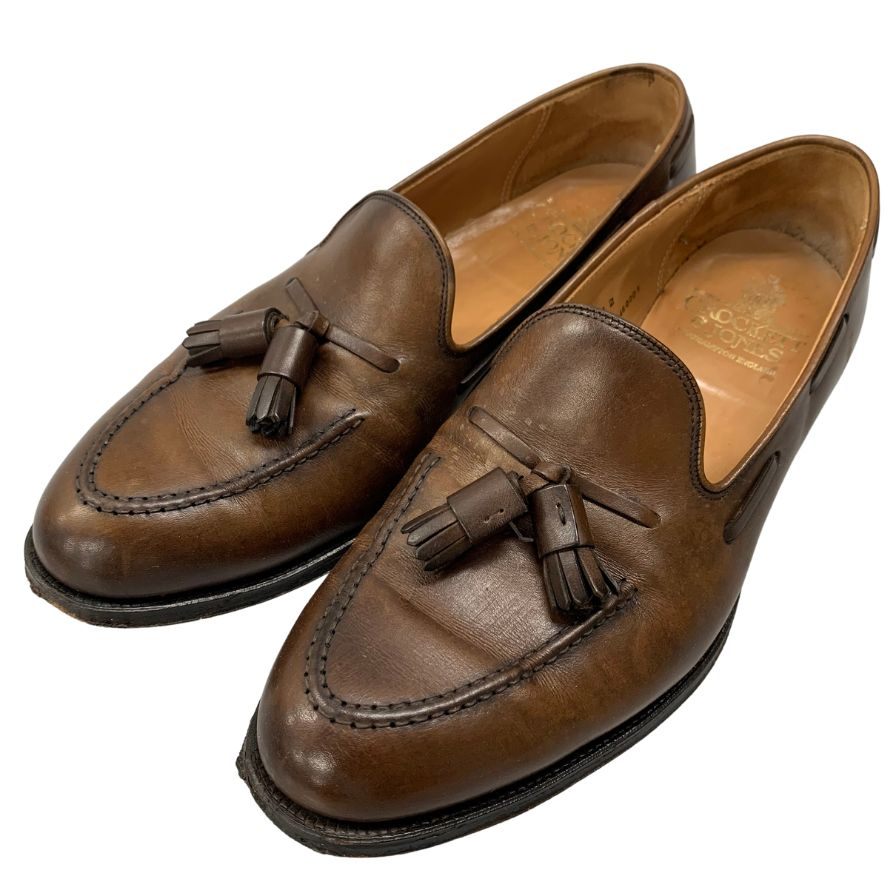 クロケット&ジョーンズ レザーシューズ タッセル ローファー キャベンディッシュ2 メンズ ブラウン サイズUK7.5E CROCKETT&JONES CAVENDISH2 約26.0cm【AFC1】