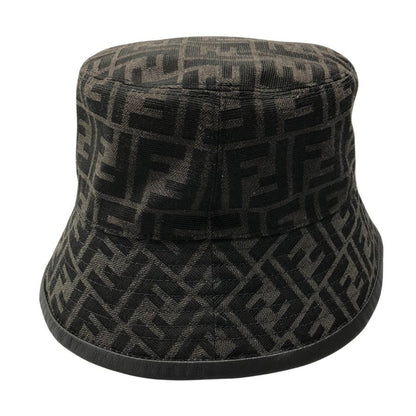 フェンディ バケットハット ズッカ FXQ801 ポリエステル ブラウン メンズ サイズM モノグラム FENDI BUCKET HAT