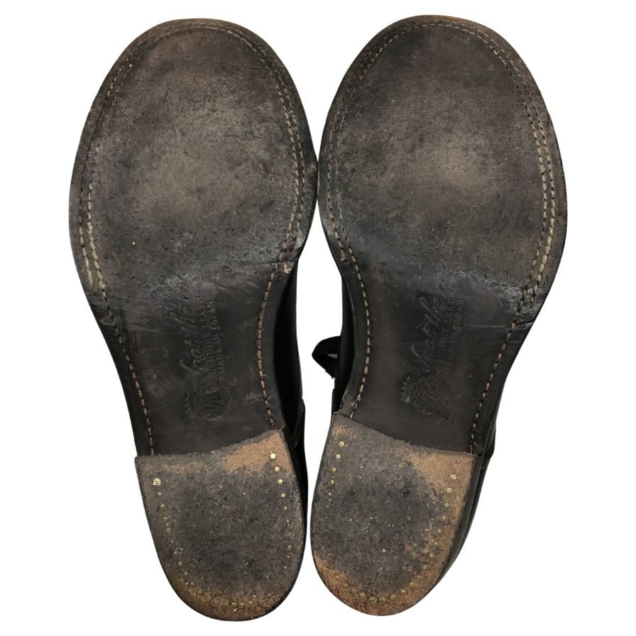 フット ザ コーチャー レースアップブーツ サイズ8 ブラック レザー  foot the coacher ブーツ 約26.0cm【LA】【中古】