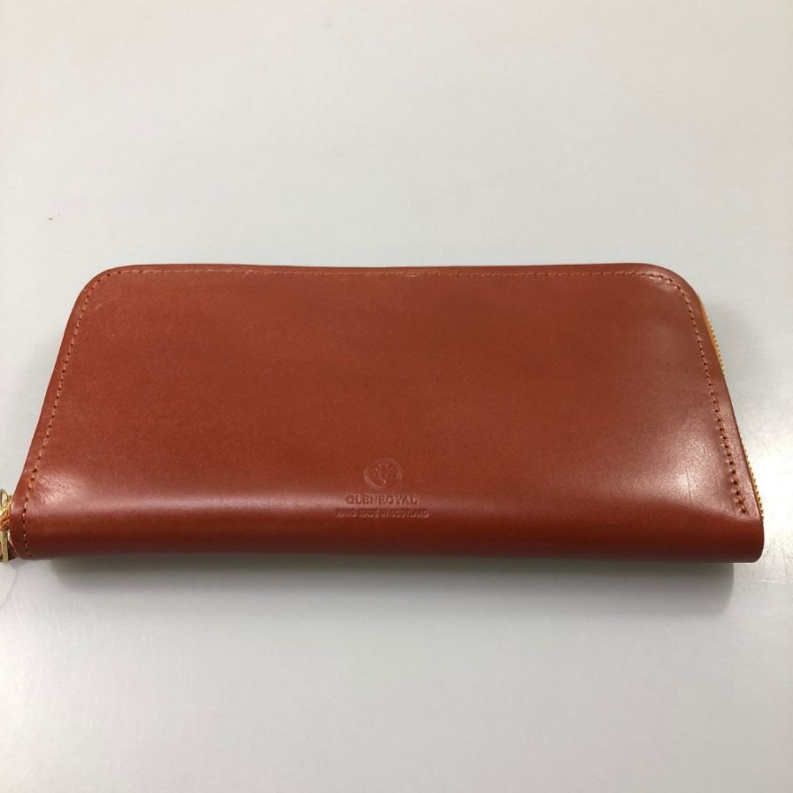 グレンロイヤル 長財布 ラウンドジップ ブライドルレザー ブラウン ゴールド金具 GLENROYAL【AFI1】