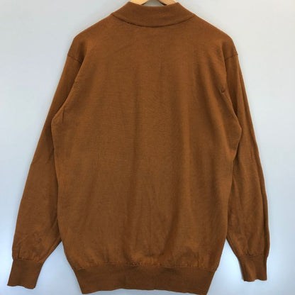 美品◆ジョンスメドレー ニットセーター 長袖 モックネック ウール ブラウン サイズM JOHN SMEDLEY 【AFB4】