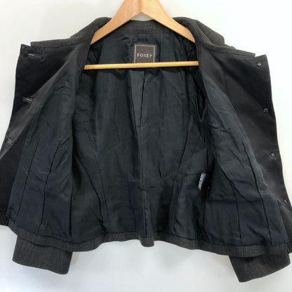 美品◆フォクシー アンサンブル スーツ ジャケット 24939 40サイズ ダークグレー FOXEY 【AFB45】
