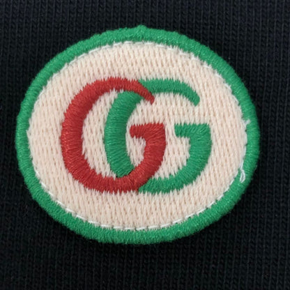 極美品◆グッチ ポロシャツ 645251 XJC6F コットン ボーダー柄 メンズ ベージュ×ブラック サイズS GUCCI 【AFB25】