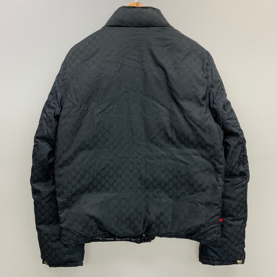 中古◆グッチ ダウンジャケット ナイロン GG柄 リバーシブル メンズ ネイビー サイズ50 GUCCI 【AFF24】