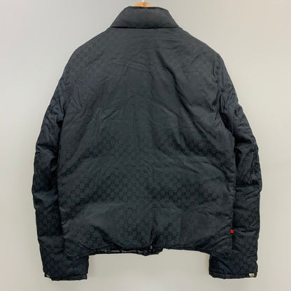 中古◆グッチ ダウンジャケット ナイロン GG柄 リバーシブル メンズ ネイビー サイズ50 GUCCI 【AFF24】