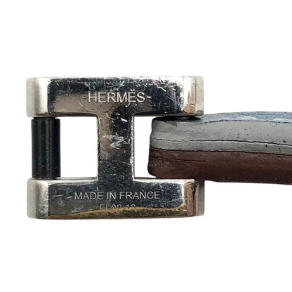 エルメス ブレスレット レザー ブルー×ブラウン レディース HERMES