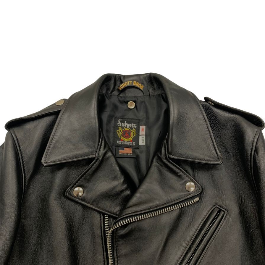 USA製 ショット 699 本革 ダブル ライダースジャケット 38 Dポケット USA製 ショット 699 本革 ダブル ライダースジャケット 38 Dポケット