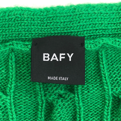 美品◆バフィー ケーブルニット ベスト ウール メンズ グリーン サイズ50 BAFY 【AFB13】