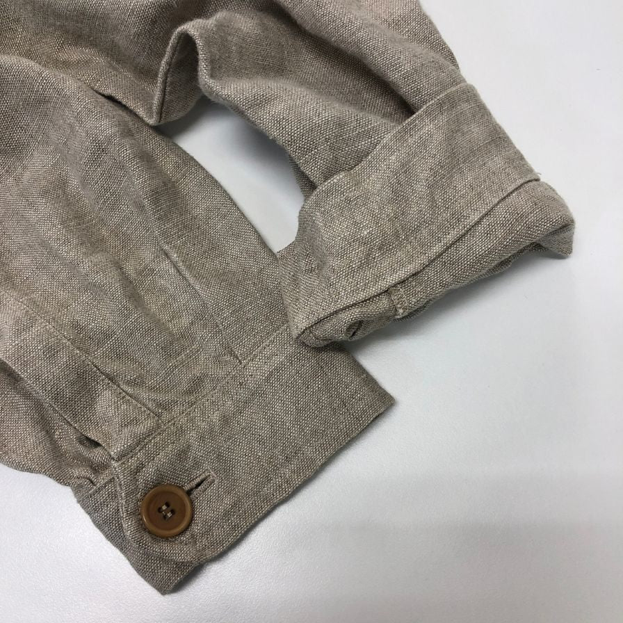 美品◆ブラウネル社製 ヴィンテージ  ジップブルゾン リネン MADE IN ITALY サイズXL ベージュ BROWNELL 【AFB2】
