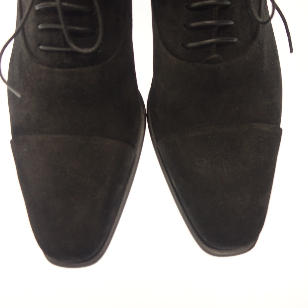 Unused ◆ Santoni Leather Shoes Straight Tip 6365 Suede Men's Black Size 5 Santoni [AFD6] 