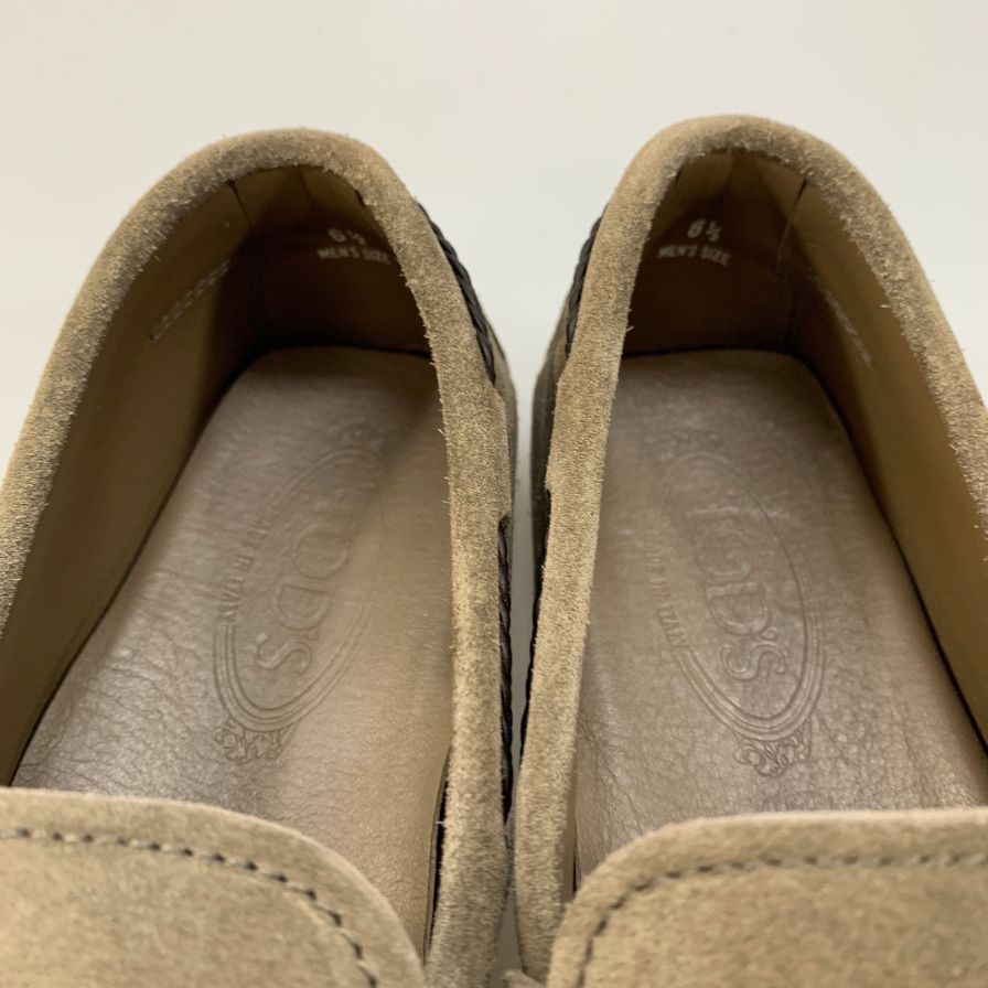 トッズ ドライビングシューズ タッセル スエード メンズ グレー サイズ6.5 TOD‘S 約25.5cm【AFD7】