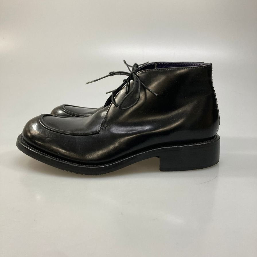 ポールスミス チャッカブーツ レザー ガラスレザー Uチップ 20021 メンズ ブラック サイズ8  Paul smith 約27.0cm【AFC30】