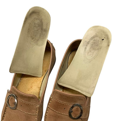 トッズ ドライビングシューズ スエード ベージュ サイズ36 レディース TOD'S 約22.5cm【AFC8】
