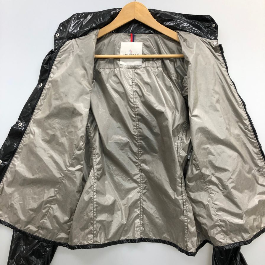 中古◆モンクレール ナイロンフーディージャケット MATERIAL STOFF ハンガリー製 レディース サイズ5 ブラック MONCLER 【AFB17】