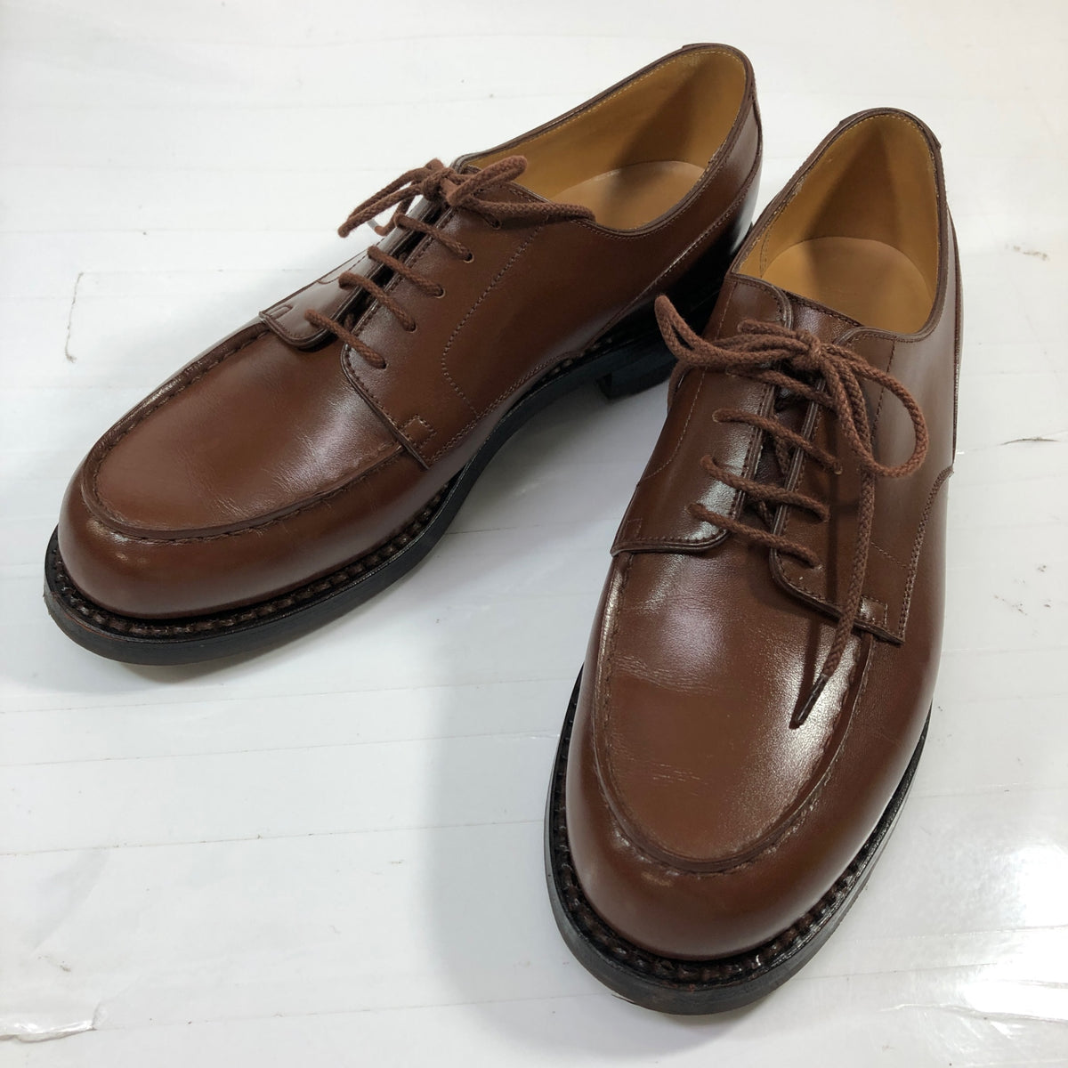 ジェイエムウエストン 641 レザー ゴルフシューズ Uチップ メンズ ブラウン サイズ6D J.M.WESTON ビジネスシューズ 約24.5cm【LA】【中古】