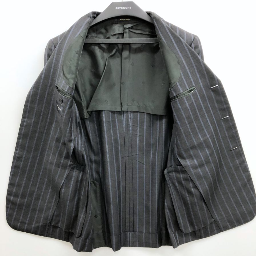 GIVENCHY セットアップスーツ リネン100% ヘリンボーン 裏地総柄 GIVENCHY セットアップスーツ リネン100% ヘリンボーン 裏地総柄