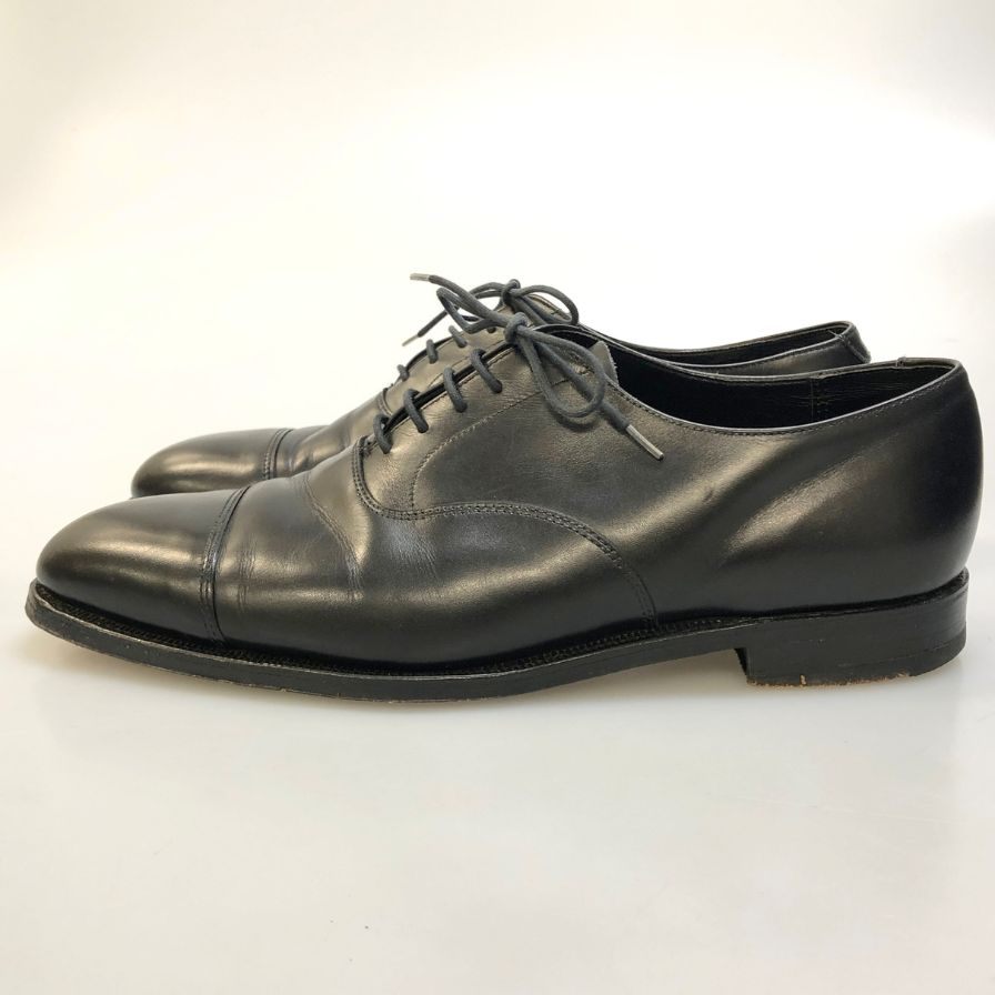 ジョージ クレバリー レザシューズ キャップトゥ 8401L-12 メンズ サイズ8E ブラック George Cleverley 約27.0cm【AFD9-2】