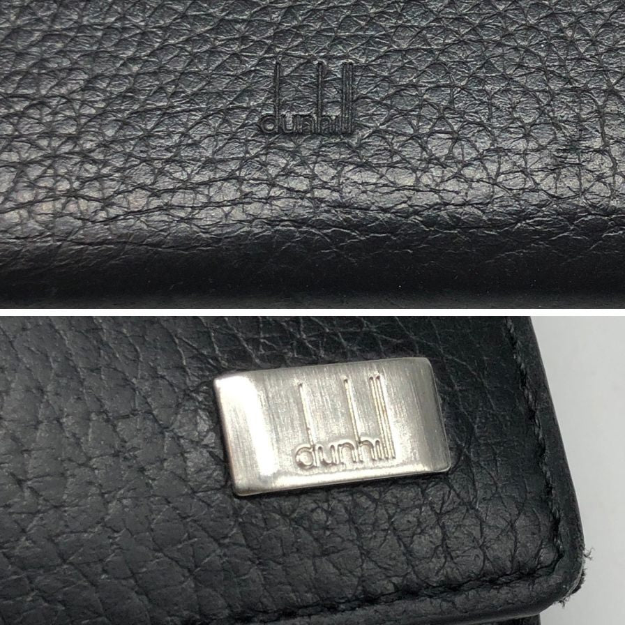ダンヒル 長財布 二つ折り ブラック レザー シルバー金具 メンズ dunhill【AFI5】