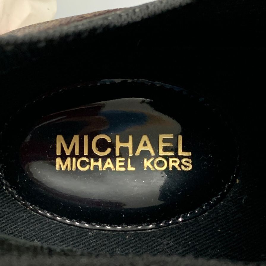 マイケルコース スニーカー  ジェンキンス ニット トレーナー  レディース UK5.5 ブラック×ブラウン MICHAEL KORS 約24.5cm【AFD13】