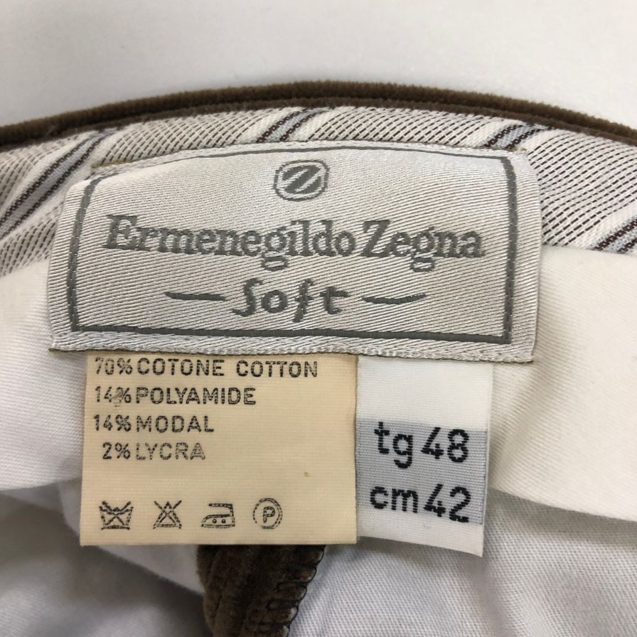 エルメネジルド ゼニア パンツ コーデュロイ soft ブラウン サイズ48 メンズ Ermenegildo Zegna 【AFB20】