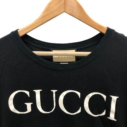 中古◆グッチ 18AW 半袖Tシャツ インターロッキングプリント ブラック メンズ サイズL GUCCI 【AFB23】