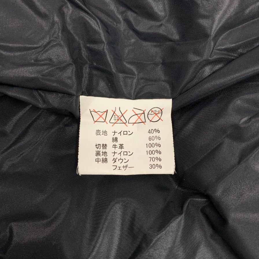 美品◆スカルワークス ダウンベスト レザー切替 サイズM レッド系 メンズ SKULL WORKS 【AFB26】