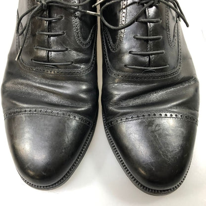 サルヴァトーレフェラガモ レザーシューズ 9553 パンチドキャップトゥ ブラック サイズUK8.5E Salvatore Ferragamo 約27.0cm【AFC43】