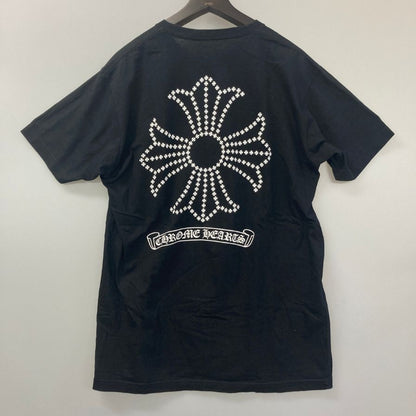 美品◆クロムハーツ Tシャツ ポケットT 胸元ロゴ バックプリント クロス  ブラック サイズL メンズ CHROME HEARTS 【AFB4】